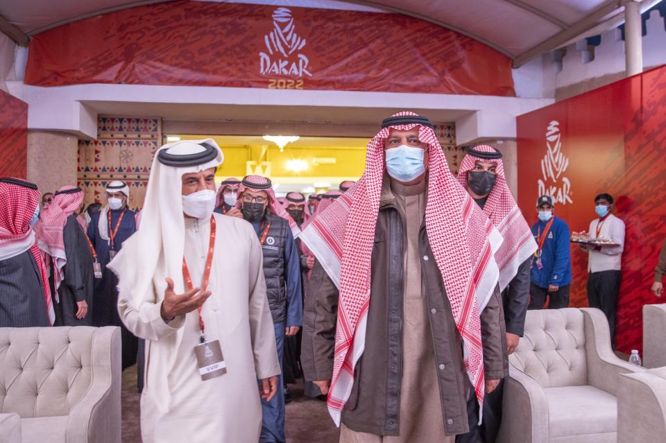 سمو أمير منطقة حائل يرعى الحفل الافتتاحي الرسمي للنسخة الثالثة لرالي داكار السعودية 2022