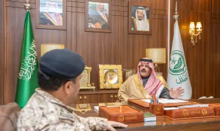 أمير حائل يستقبل قائد كتيبة مكافحة الشغب 111 بالحرس الوطني بالمنطقة