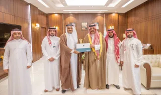 سمو أمير منطقة حائل يتسلم التقرير السنوي لأداء فرع ‏وزارة التجارة بالمنطقة ‏