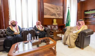 سمو أمير حائل يستقبل رئيس كتابة العدل بالمنطقة المعين حديثاً.