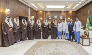الأمير عبدالعزيز بن سعد يستقبل رئيس جامعة حائل والفائزين بمؤتمر دبي الدولي للصيدلة والتكنولوجيا 2024