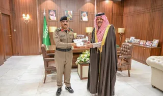 أمير حائل يستقبل مدير شرطة المنطقة