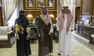 نائب أمير منطقة حائل يستقبل الهجانة ‏لميس الشمري