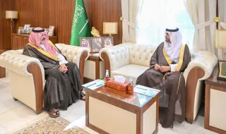 الأمير عبدالعزيز بن سعد يستقبل رئيس جامعة حائل